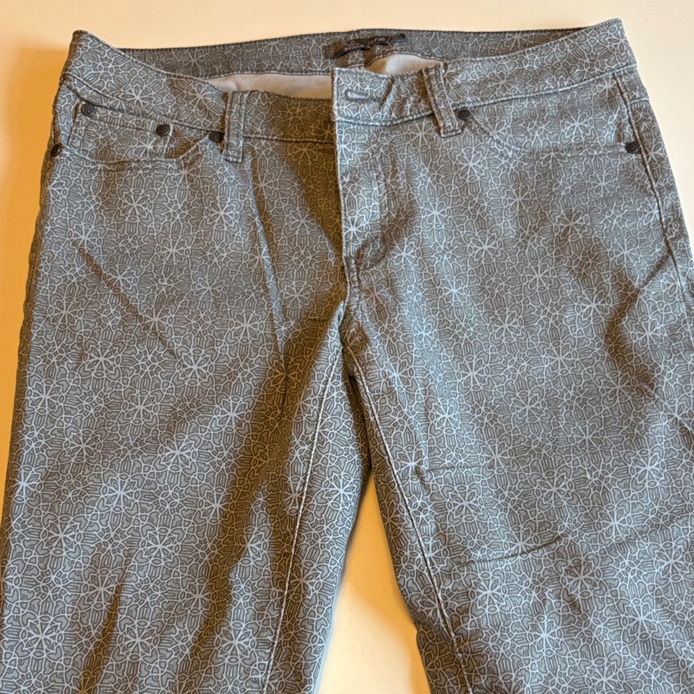 Prana Women's Gray Floral Straight Leg Jeans